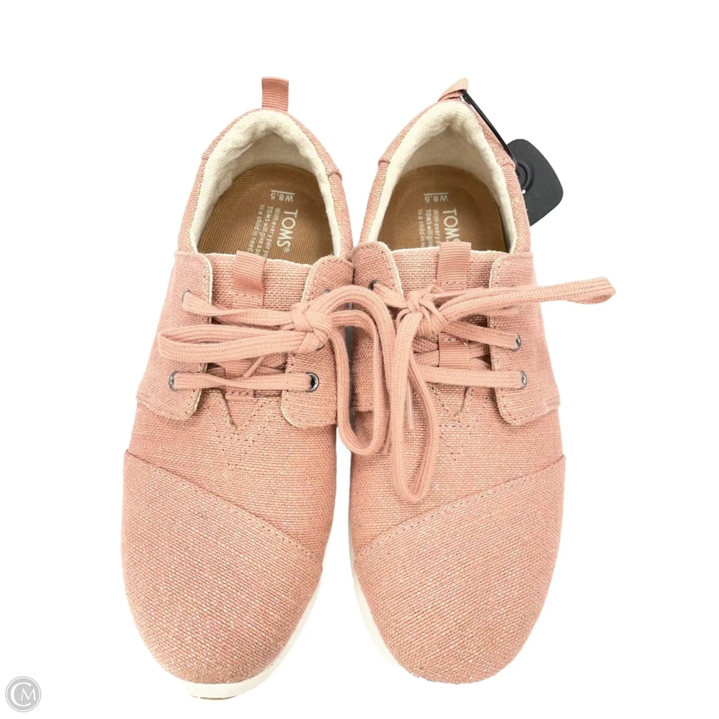 Shoes Flats By Toms In Pink & Silver, Size: 8.5