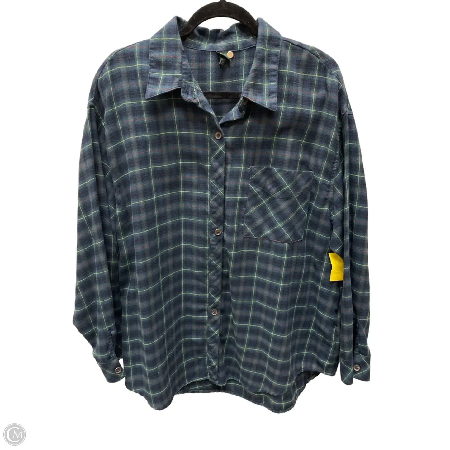 Top Long Sleeve By Old Navy In Plaid Pattern, Size: 1x