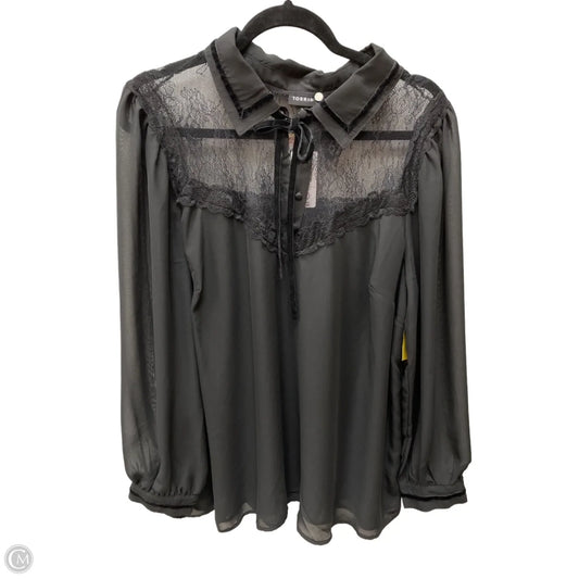 Blouse Long Sleeve By Torrid In Black, Size: 2x