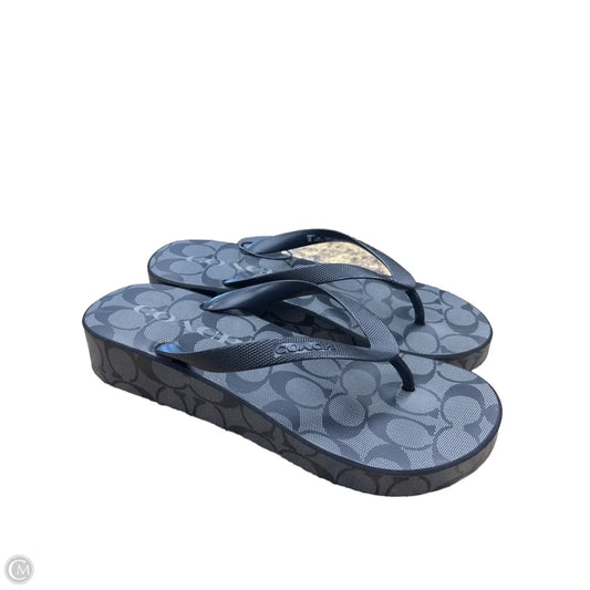 Sandals Designer By Coach In Black & Grey, Size: 9