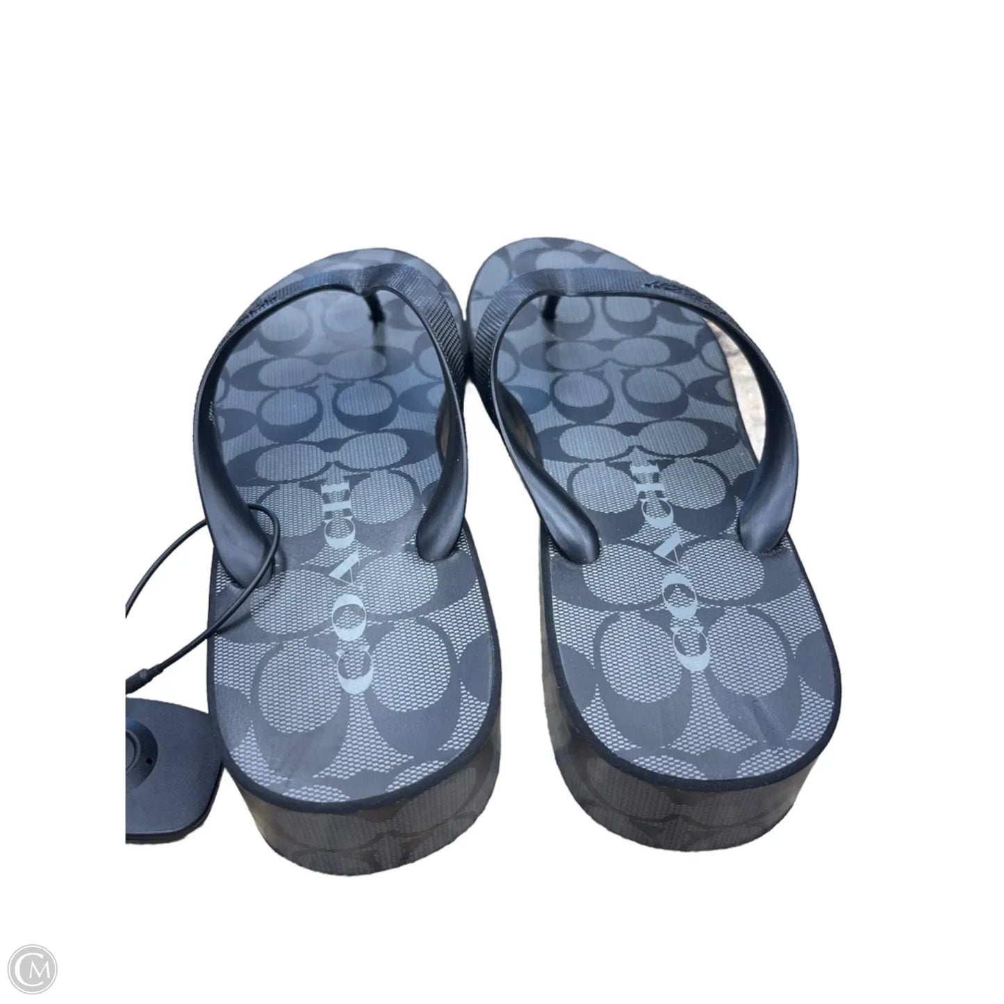 Sandals Designer By Coach In Black & Grey, Size: 9