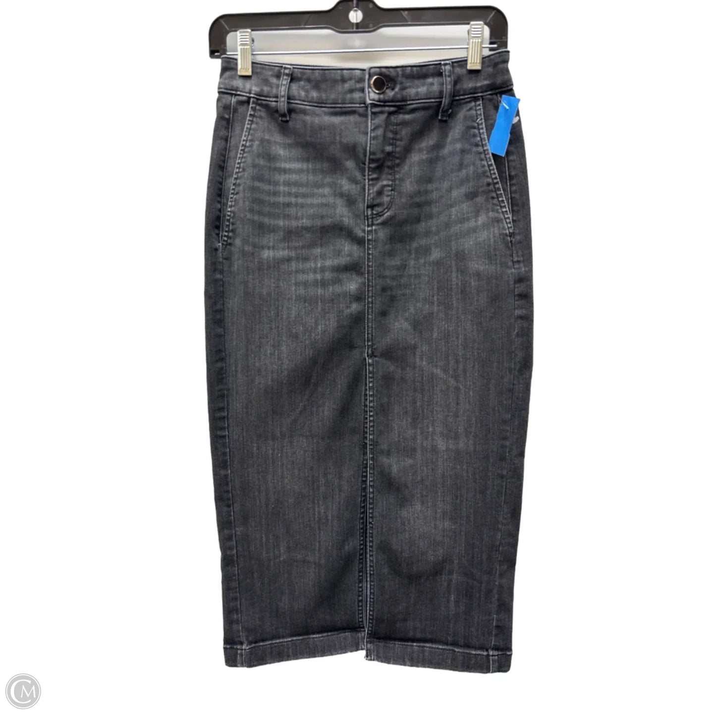 Skirt Midi By White House Black Market In Black Denim, Size: 0