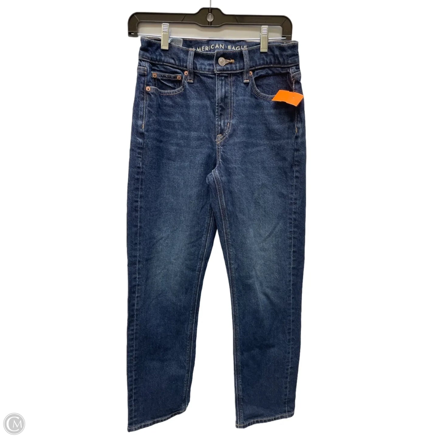 Jeans Straight By American Eagle In Blue Denim, Size: 0