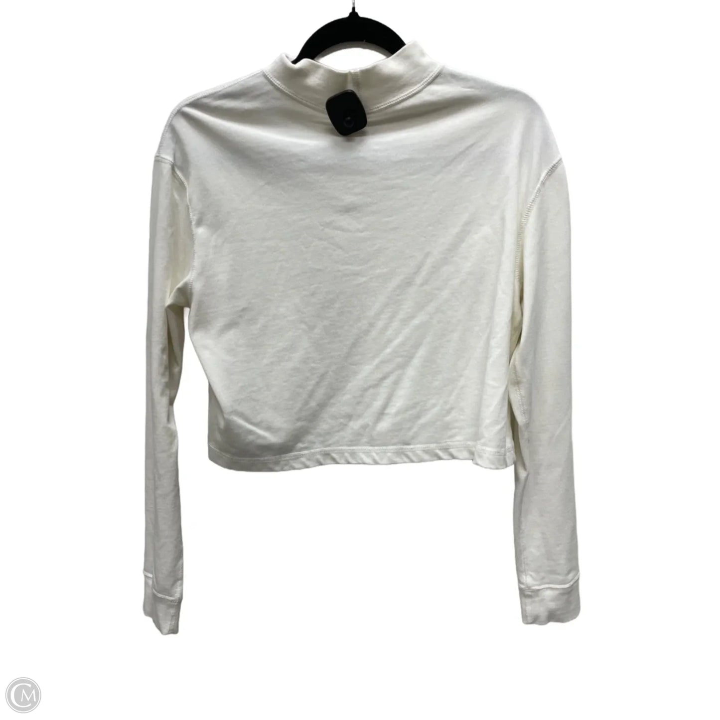 Athletic Top Long Sleeve Collar By Nike In Cream, Size: S