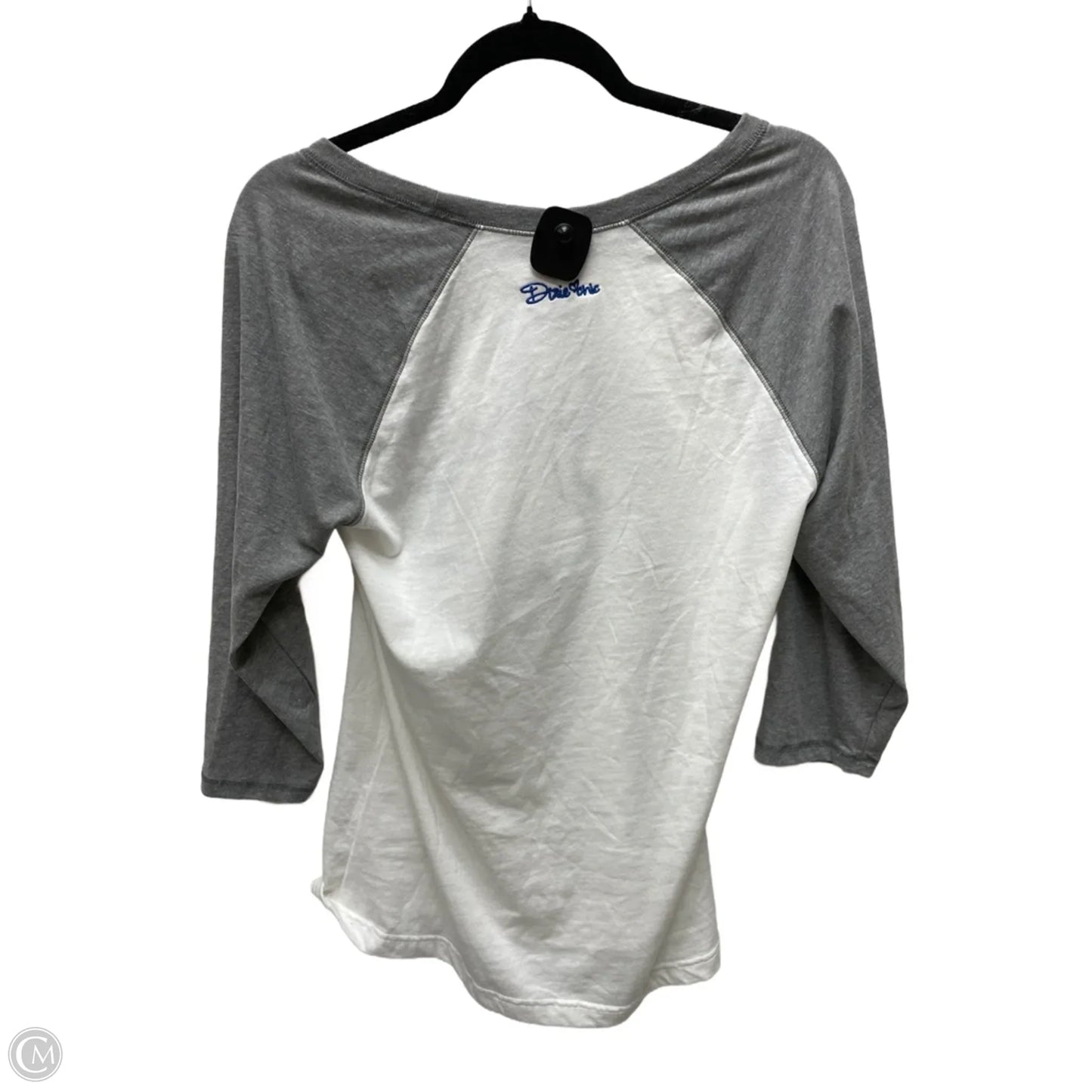 Top Long Sleeve Basic By Clothes Mentor In Grey & White, Size: L