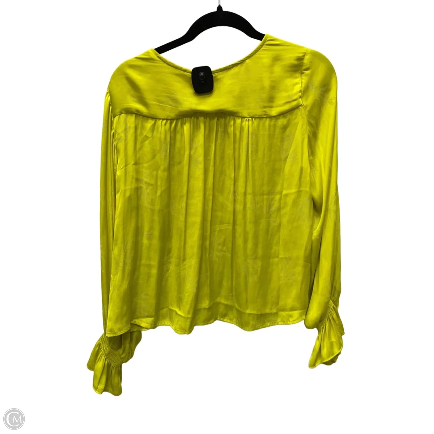 Blouse Long Sleeve By Anthropologie In Chartreuse, Size: M