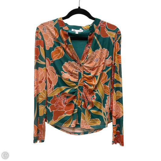 Top Long Sleeve By Dr2 In Floral Print, Size: M