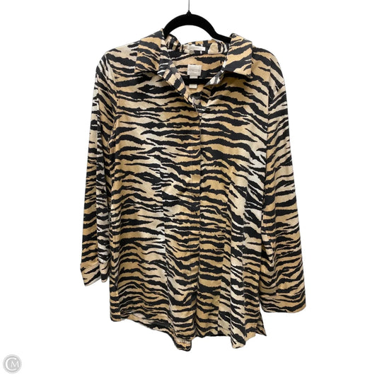 Tunic Long Sleeve By Chicos In Animal Print, Size: M