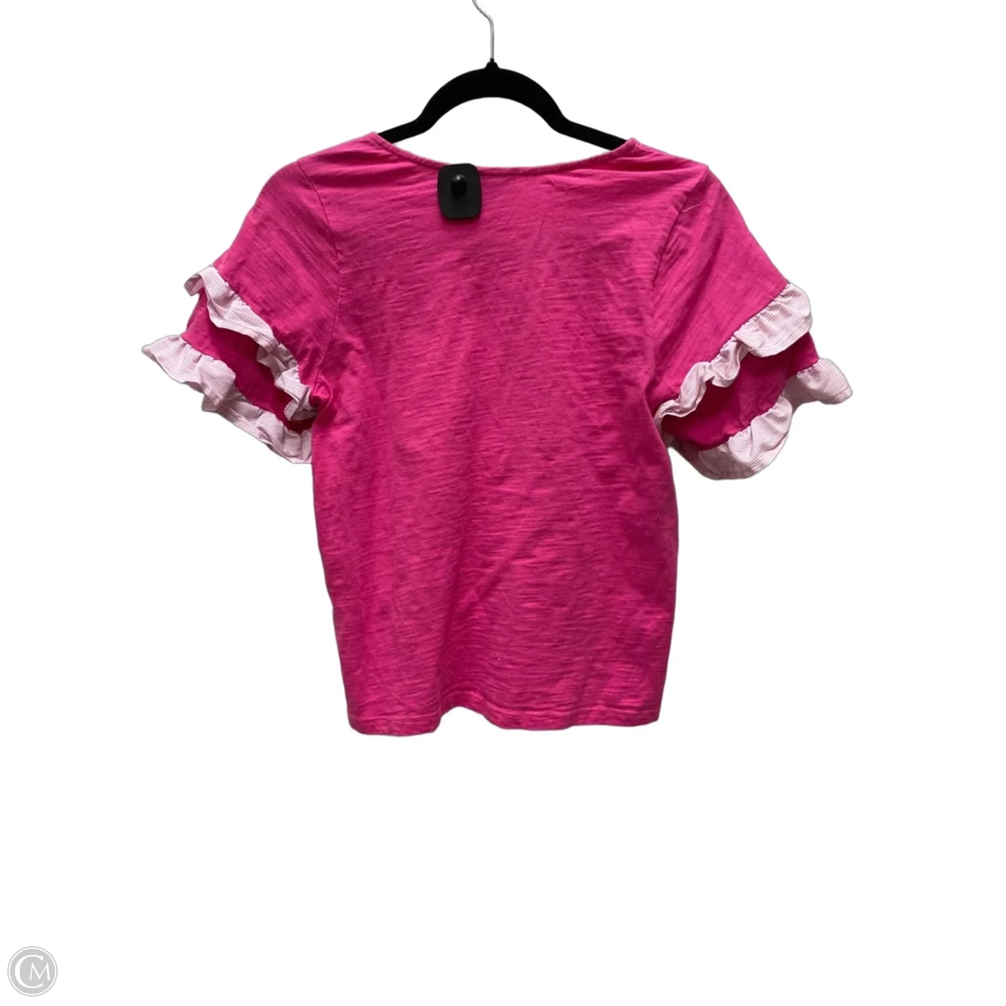 Top Short Sleeve By Clothes Mentor In Pink & White, Size: S