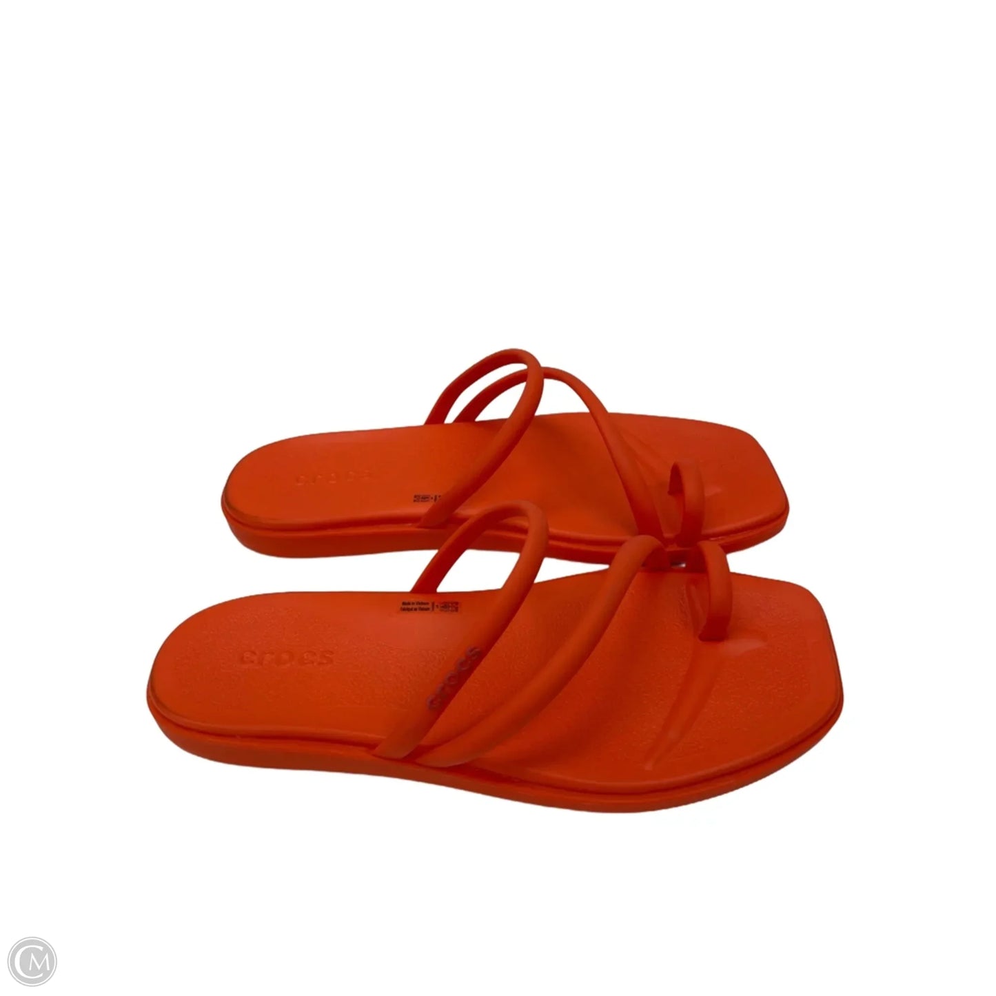 Sandals Flats By Crocs In Orange, Size: 8