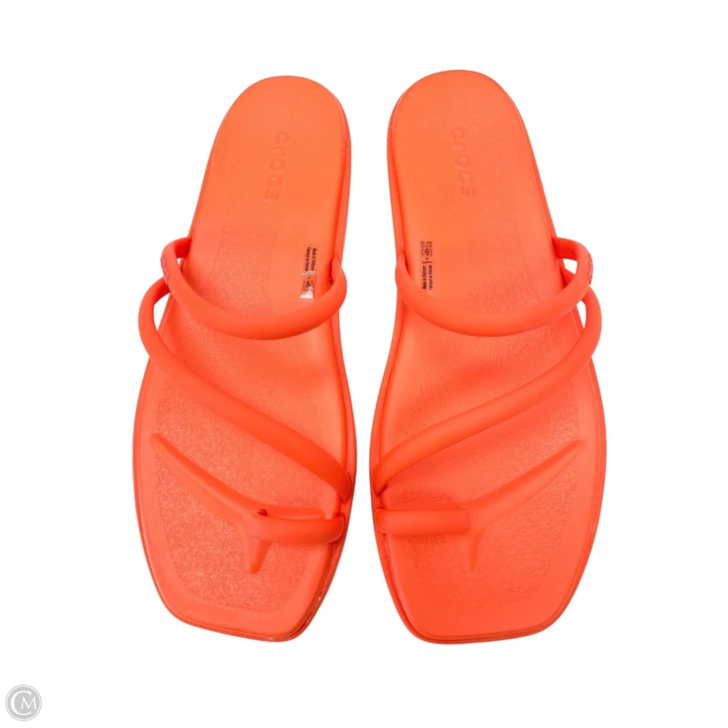 Sandals Flats By Crocs In Orange, Size: 8