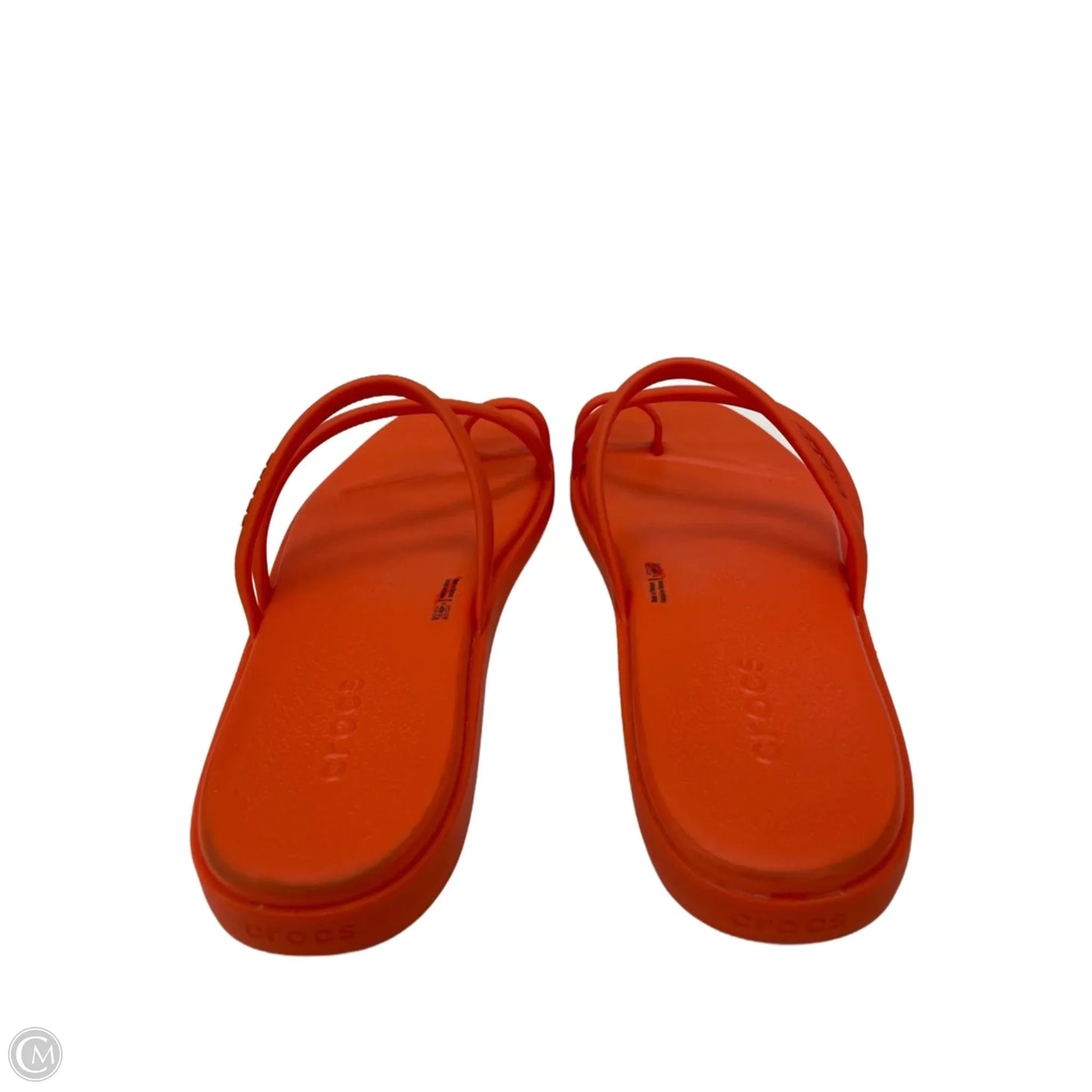 Sandals Flats By Crocs In Orange, Size: 8