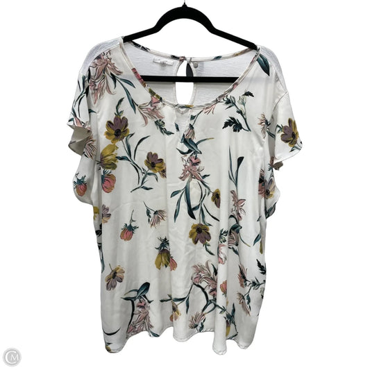 Top Short Sleeve By Maurices In Floral Print, Size: 2x