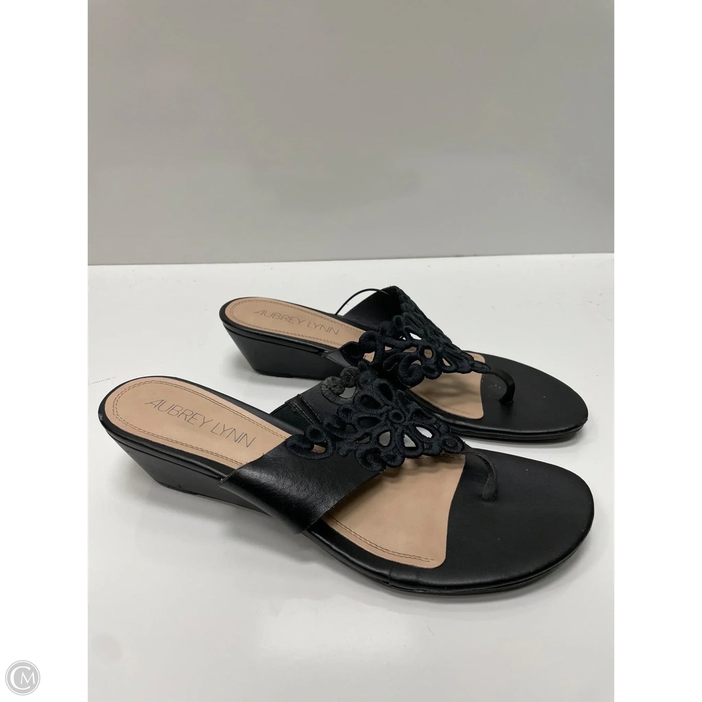 Sandals Heels Wedge By Clothes Mentor In Black, Size: 9