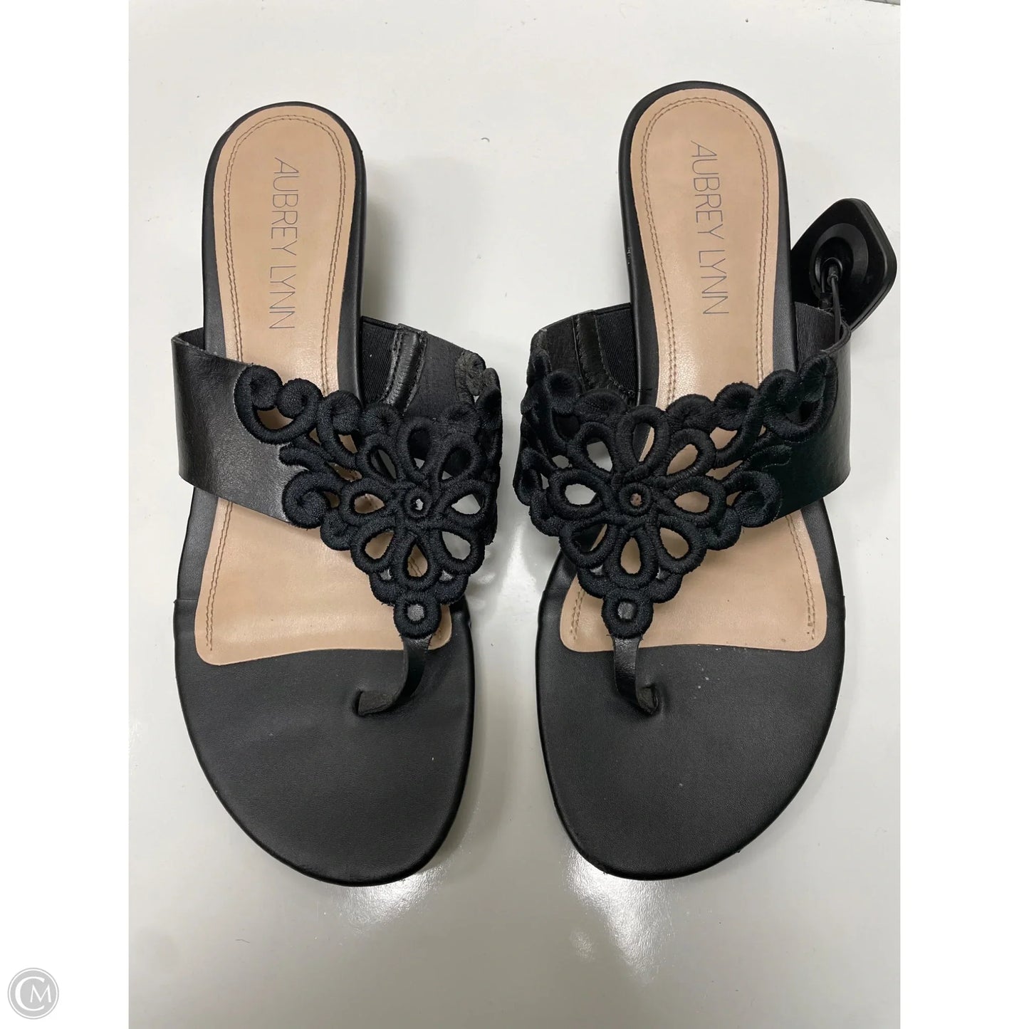 Sandals Heels Wedge By Clothes Mentor In Black, Size: 9