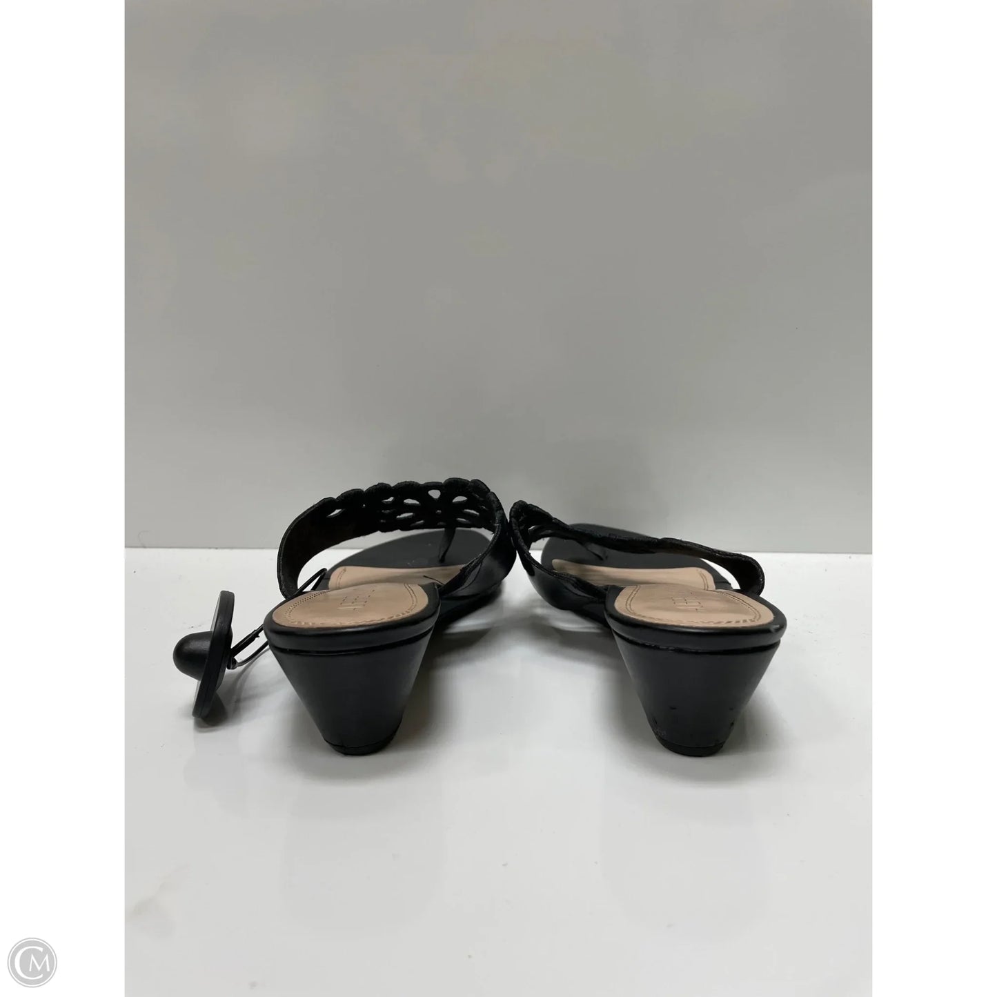Sandals Heels Wedge By Clothes Mentor In Black, Size: 9