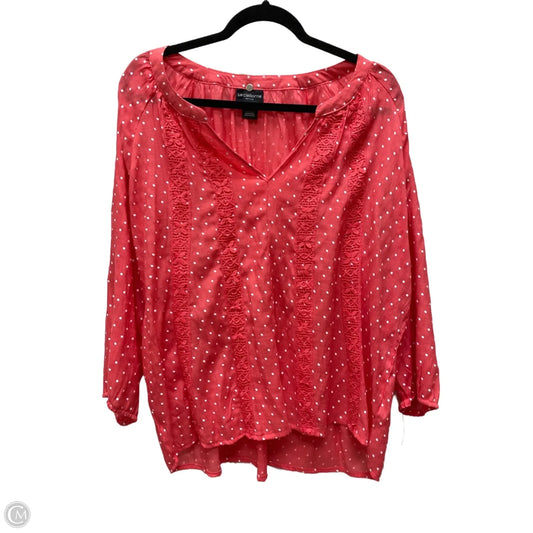 Blouse Long Sleeve By Liz Claiborne In Polkadot Pattern, Size: 2x