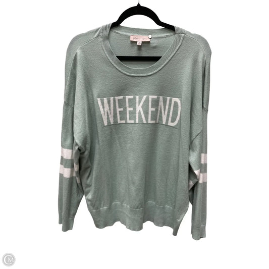 Sweater By Philosophy In Green & White, Size: 2x