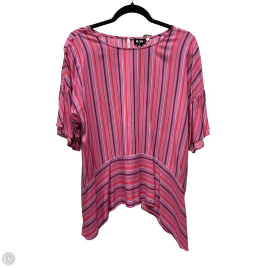 Top Short Sleeve By Ana In Striped Pattern, Size: L