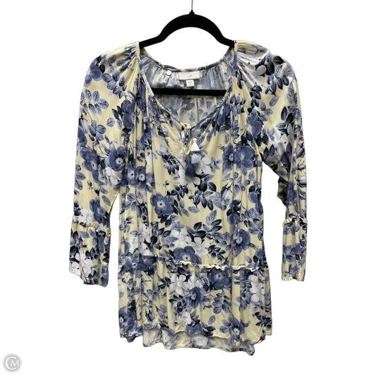 Blouse Long Sleeve By J. Jill In Floral Print, Size: Xs