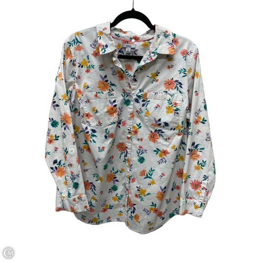 Top Long Sleeve By Croft And Barrow In Floral Print, Size: 1x
