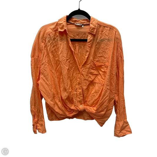 Top Long Sleeve By Pilcro In Orange, Size: M