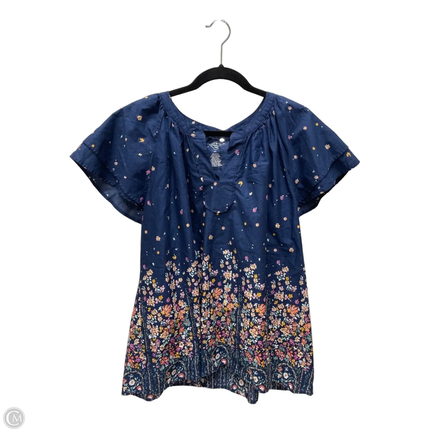 Blouse Short Sleeve By St Johns Bay In Floral Print, Size: Xl