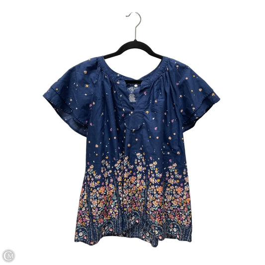 Blouse Short Sleeve By St Johns Bay In Floral Print, Size: Xl