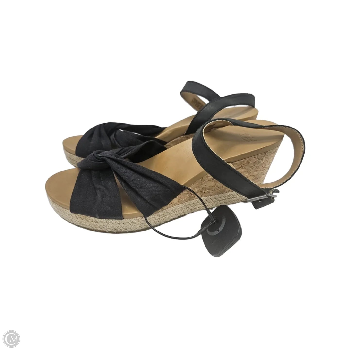Sandals Designer By Ugg In Black & Tan, Size: 9