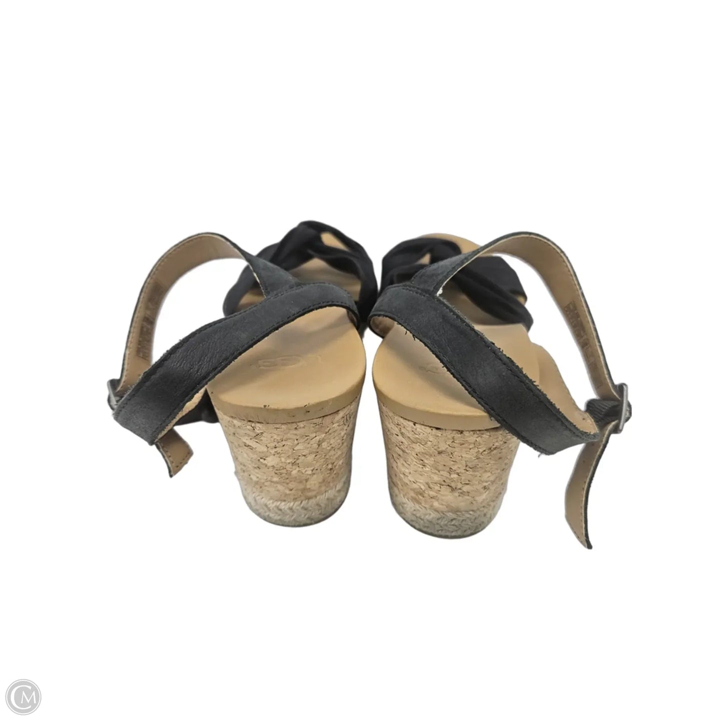 Sandals Designer By Ugg In Black & Tan, Size: 9