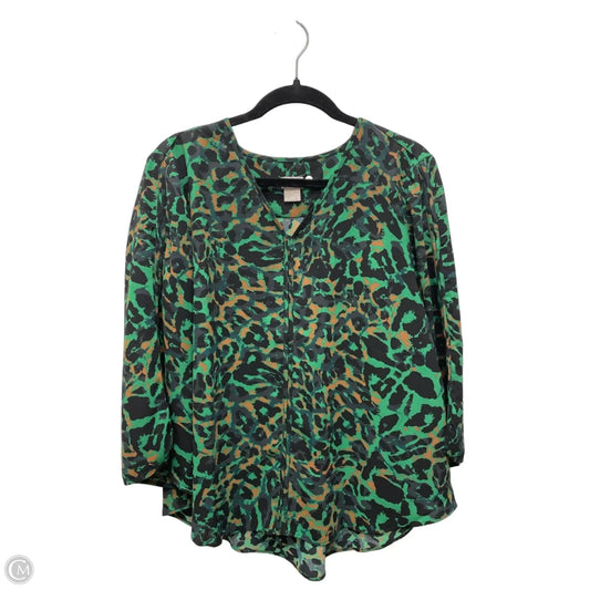 Blouse Long Sleeve By Chicos In Multi-colored, Size: L
