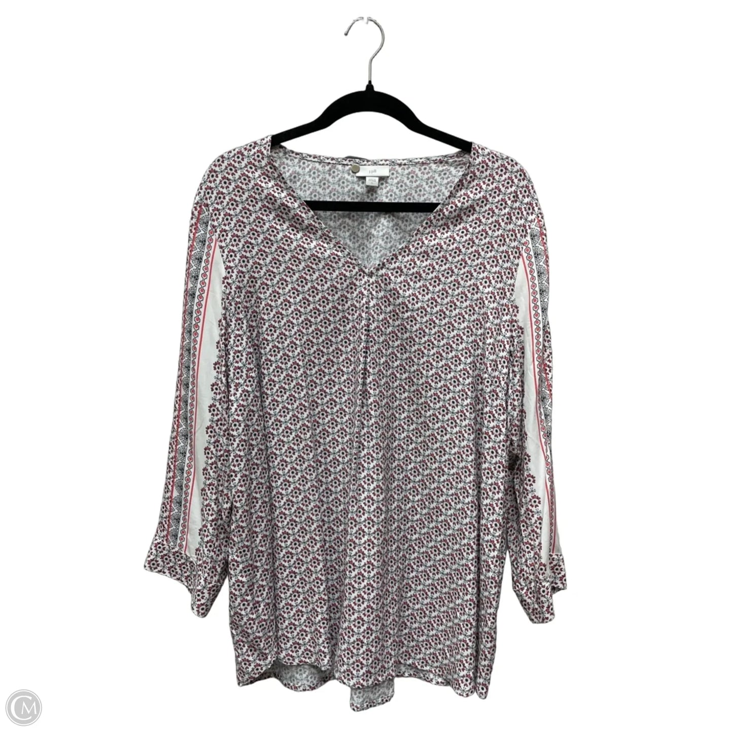 Blouse Long Sleeve By J. Jill In Floral Print, Size: L