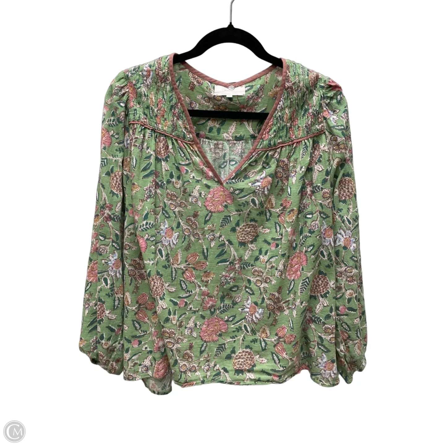 Blouse Long Sleeve By Cma In Floral Print, Size: S