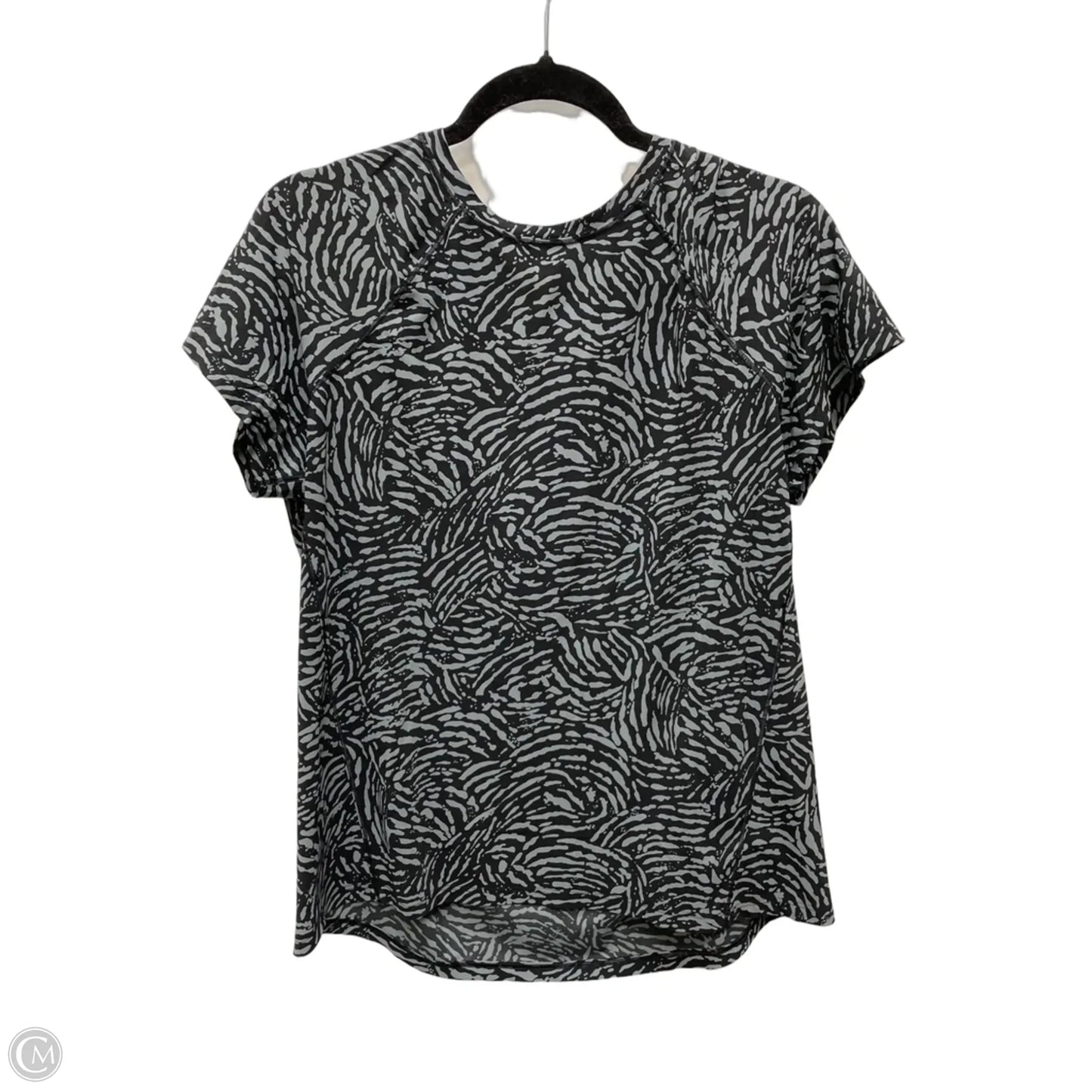 Athletic Top Short Sleeve By Athleta In Black & Grey, Size: M