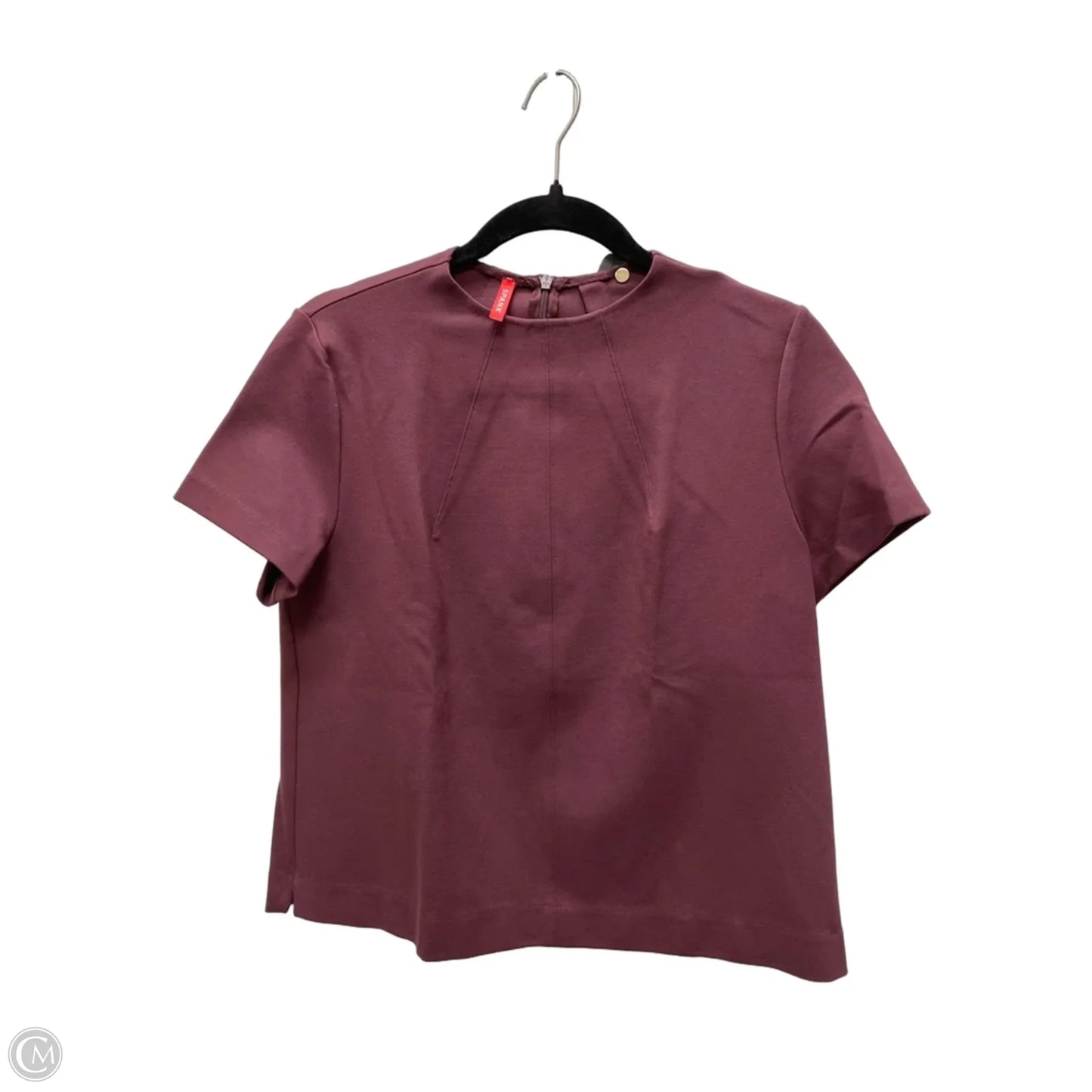 Top Short Sleeve By Spanx In Maroon, Size: M
