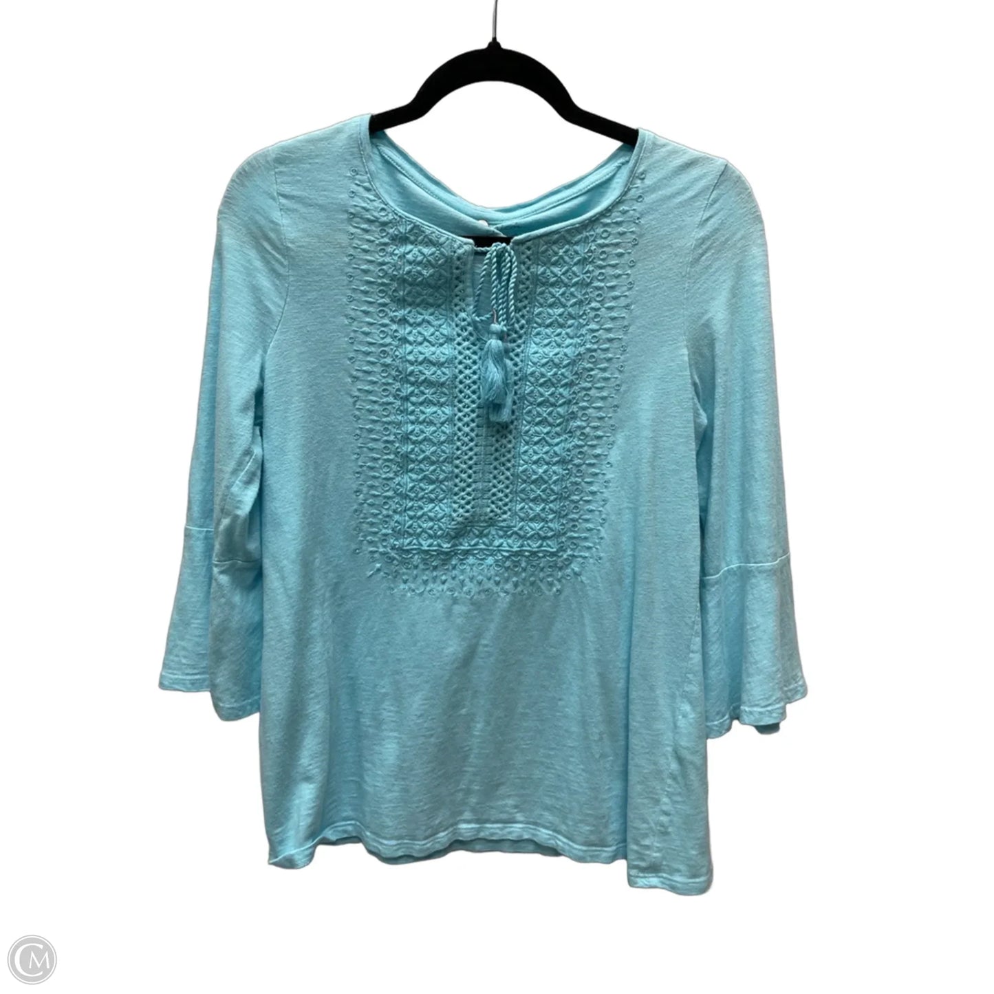 Top 3/4 Sleeve By Chicos In Blue, Size: S