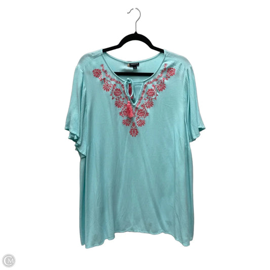 Top Short Sleeve By Torrid In Blue & Pink, Size: 3x