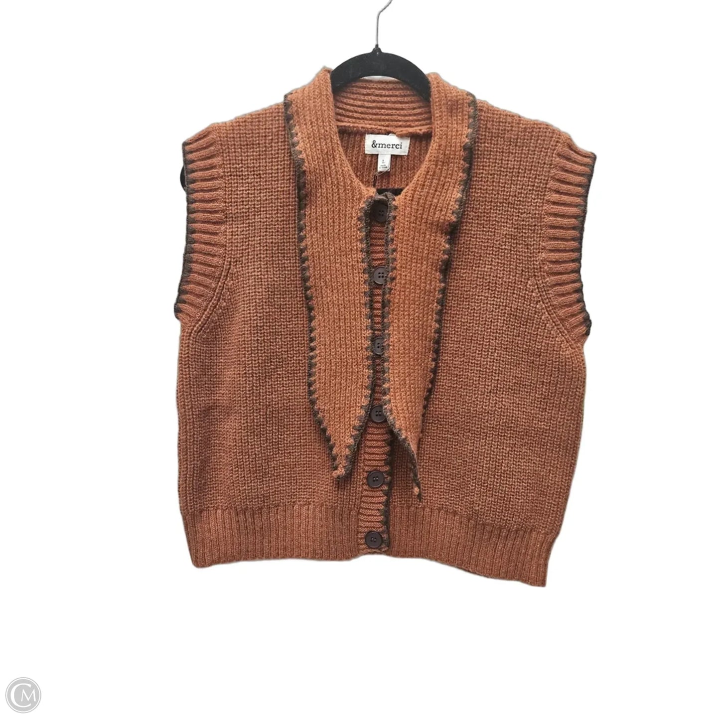 Vest Sweater By &merci In Brown, Size: L