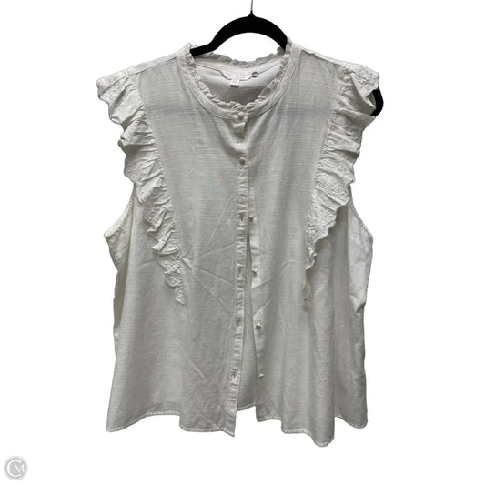 Top Sleeveless By Lc Lauren Conrad In White, Size: 1x