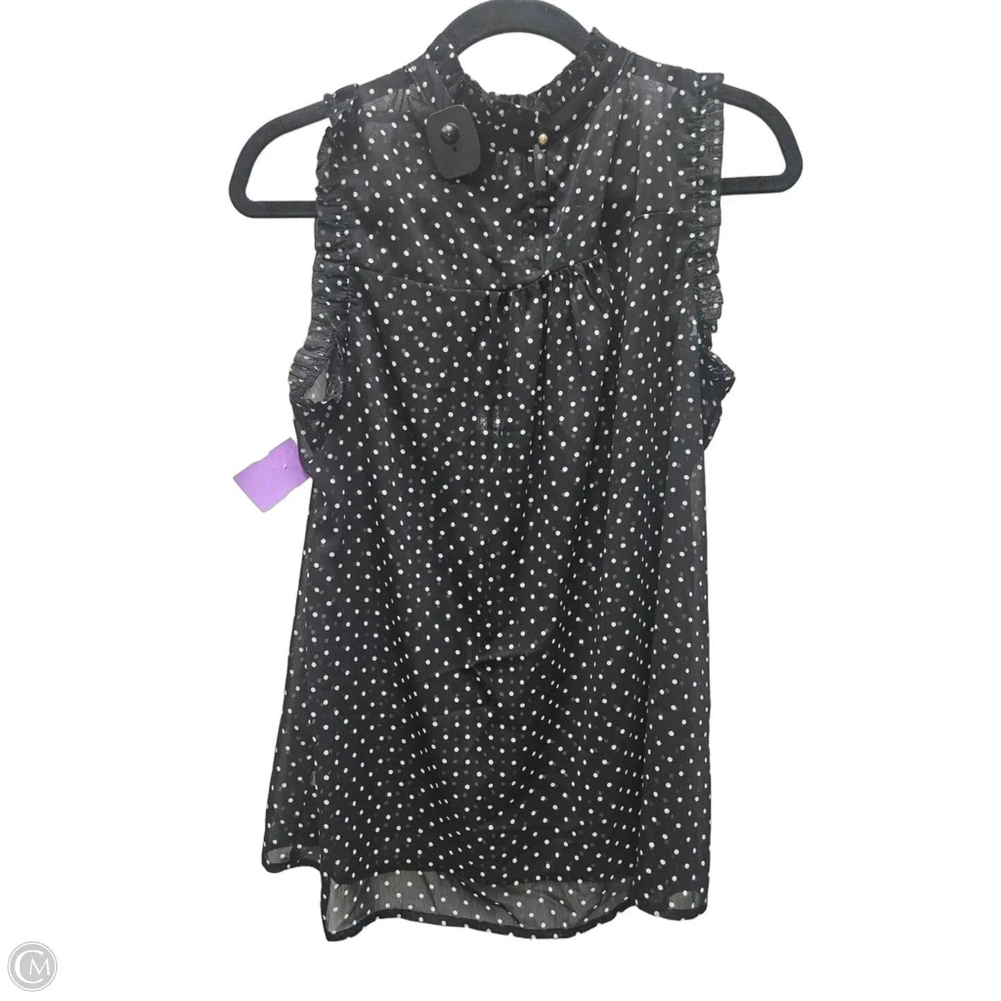 Blouse Sleeveless By Who What Wear In Polkadot Pattern, Size: M