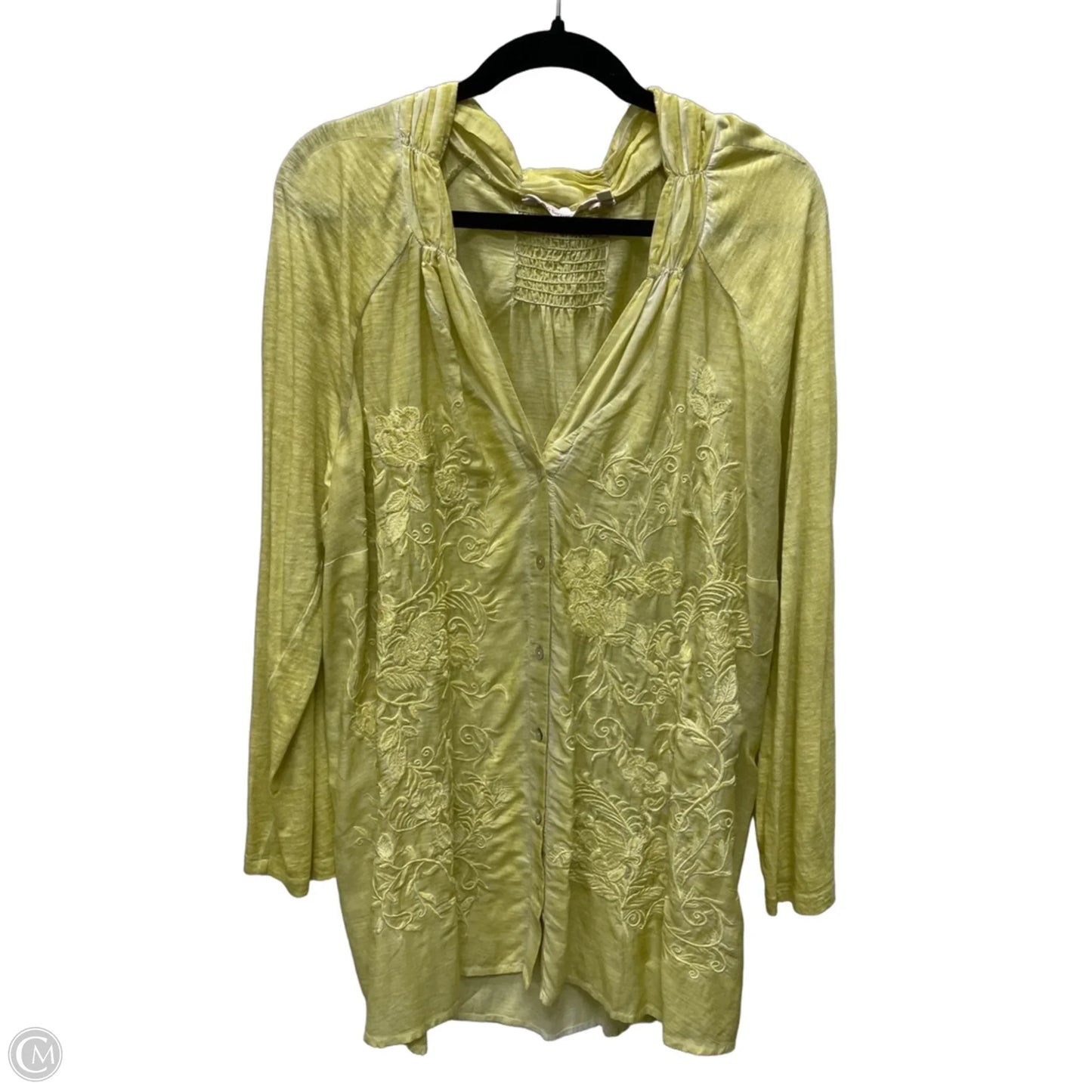 Tunic Long Sleeve By Soft Surroundings In Green, Size: 1x