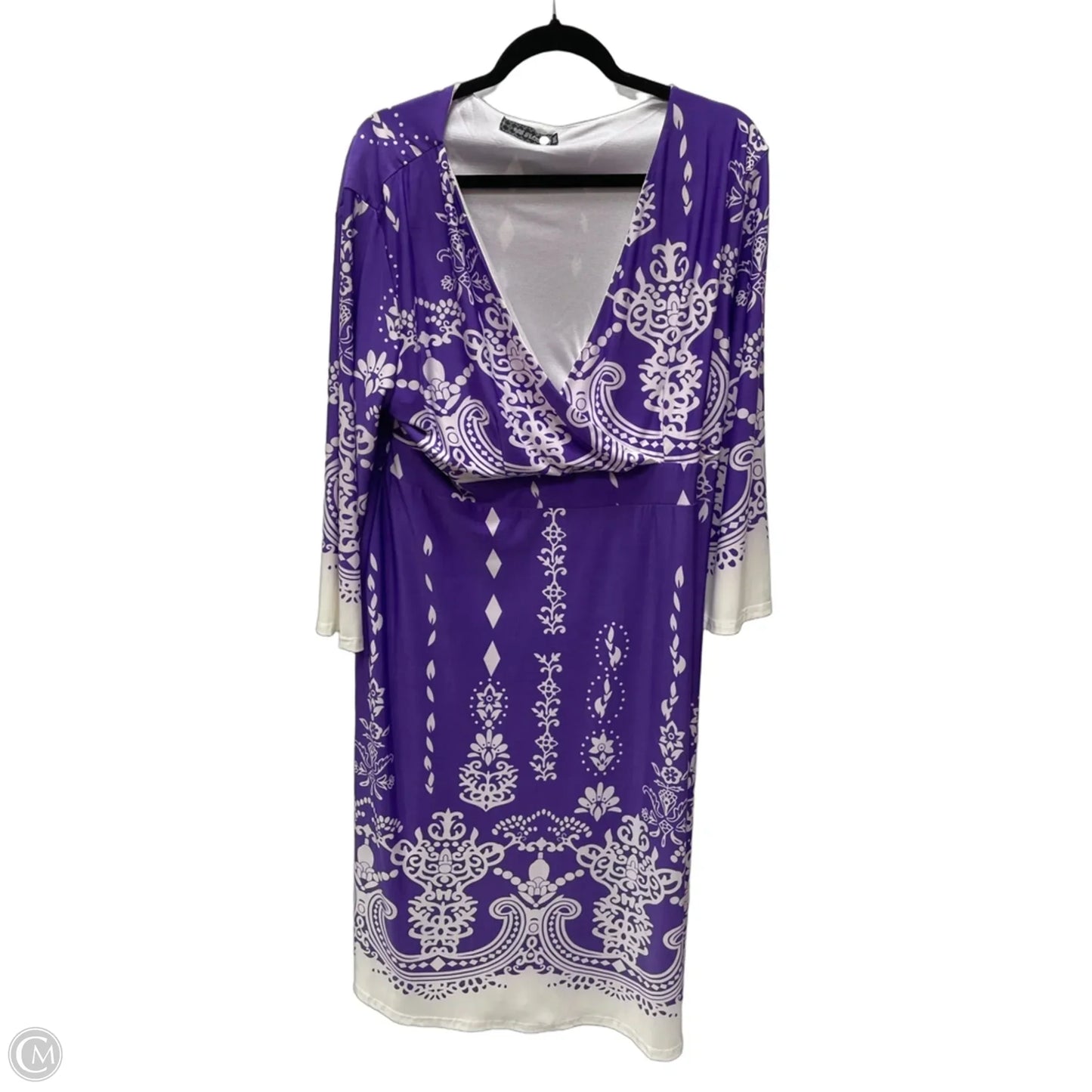 Dress Casual Short By Cme In Purple & White, Size: 3x