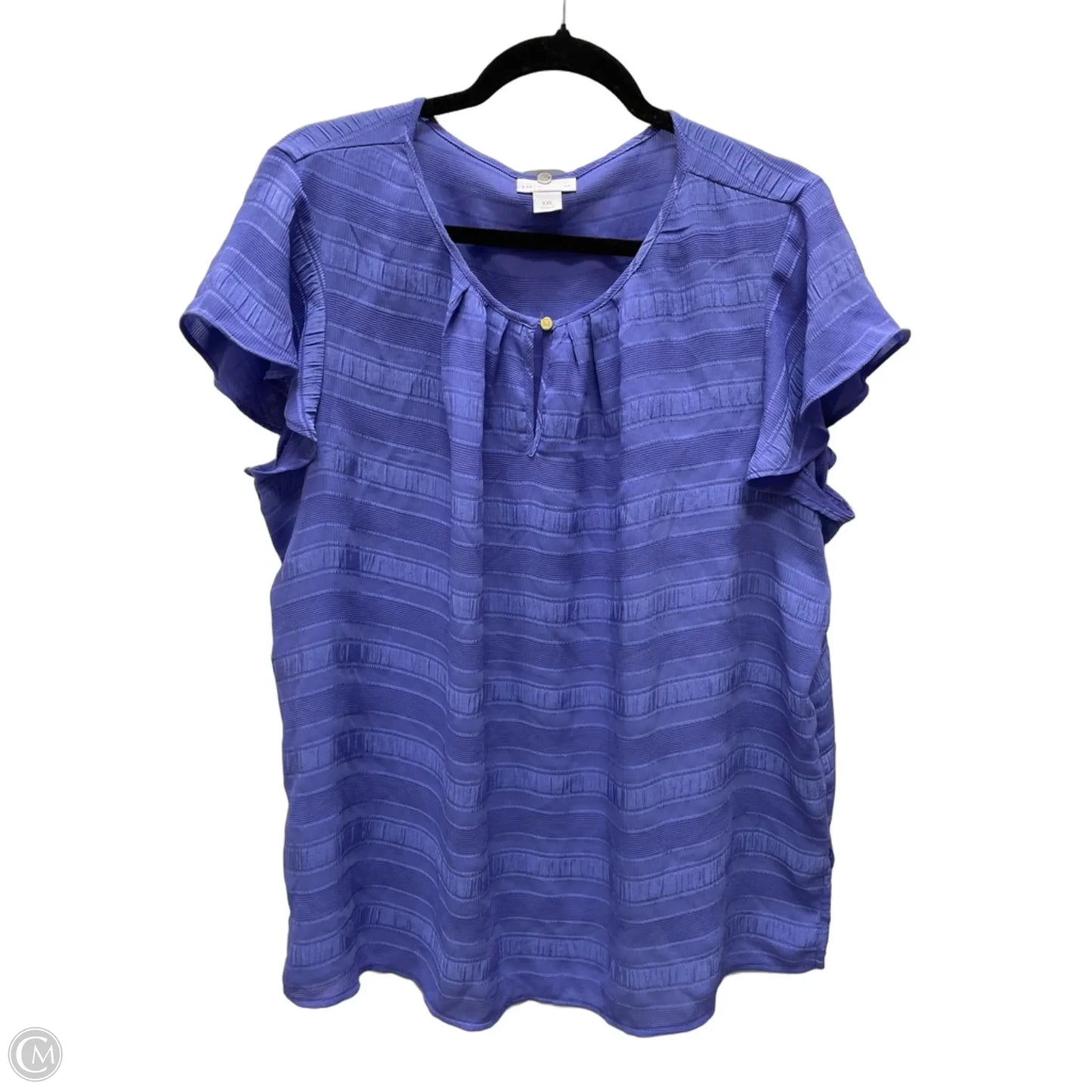 Blouse Short Sleeve By Liz Claiborne In Purple, Size: 1x