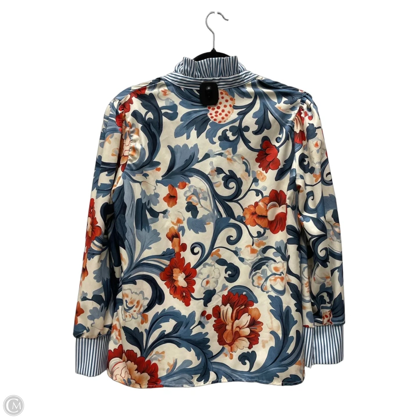Blouse Long Sleeve By Cme In Floral Print, Size: M