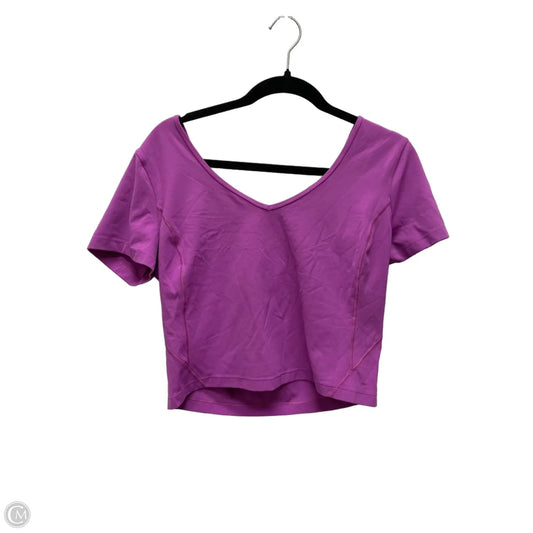 Athletic Top Short Sleeve By Lululemon In Purple, Size: L