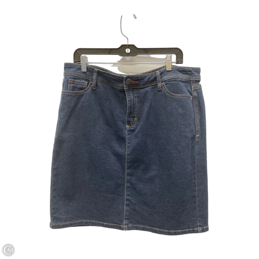Skirt Mini & Short By Wrangler In Blue Denim, Size: 14