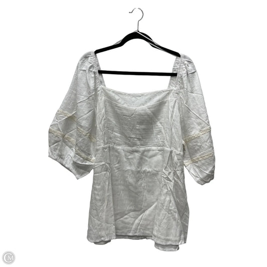 Blouse Short Sleeve By Heyson In White, Size: 3x