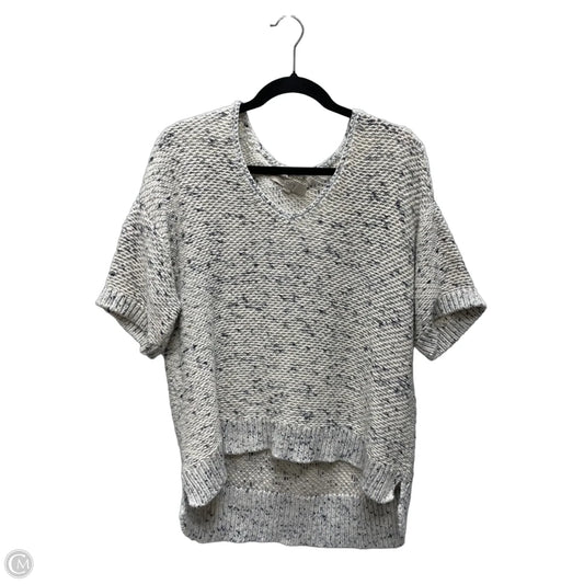 Sweater Short Sleeve By Loft In Blue & Cream, Size: L