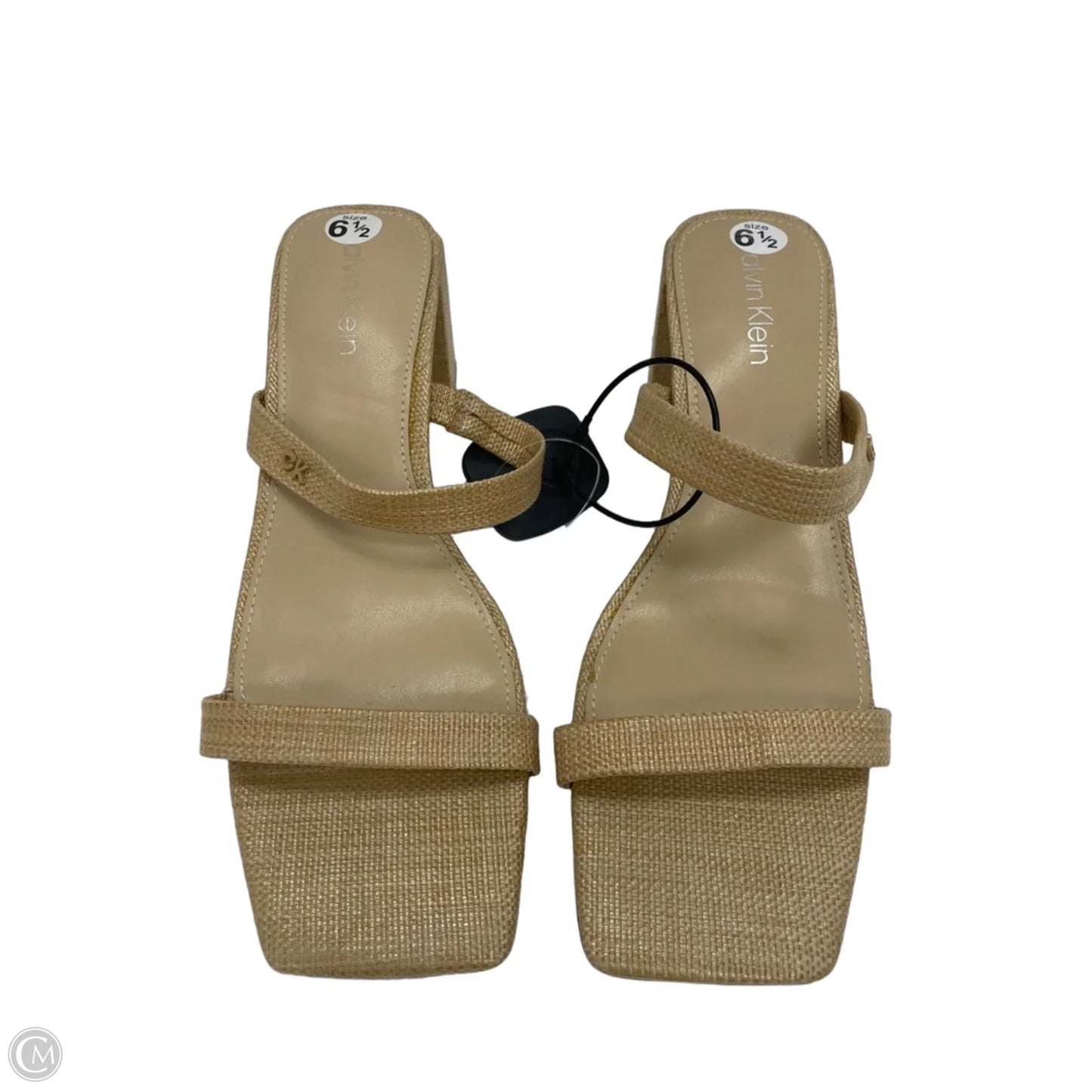 Sandals Heels Block By Calvin Klein In Tan, Size: 6.5