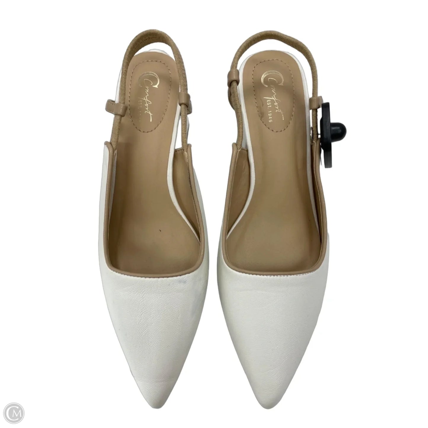 Shoes Heels Block By Cato In Tan & White, Size: 8